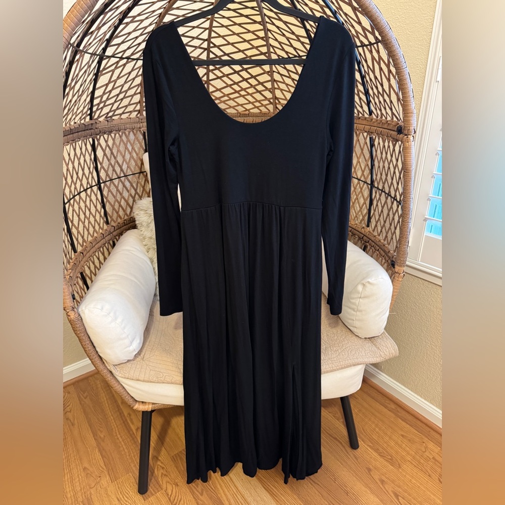 💙 A New Day Long Sleeve Ballet Maxi Dress Black Medium